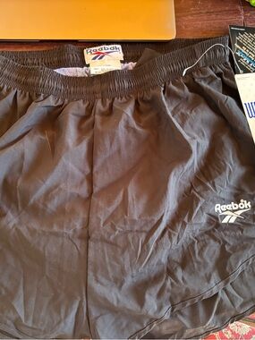 Reebok Black Women’s Athletic Shorts with White Logo